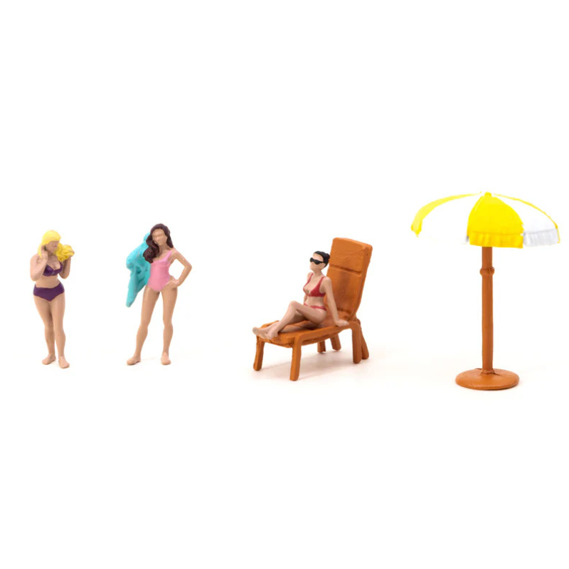 Beach Girls (1:64 diecast girls and accessories for diorama)