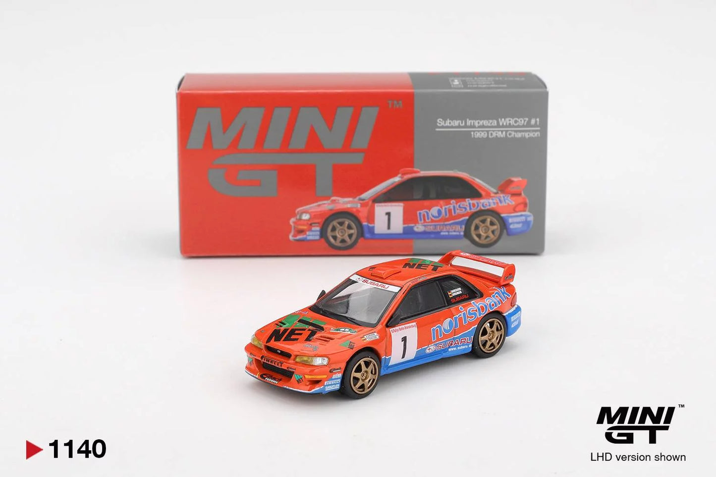 Mini GT 1140 - Subaru Impreza - Subaru Impreza WRC97 #1 1999 DRM Champion - Scale 1:64