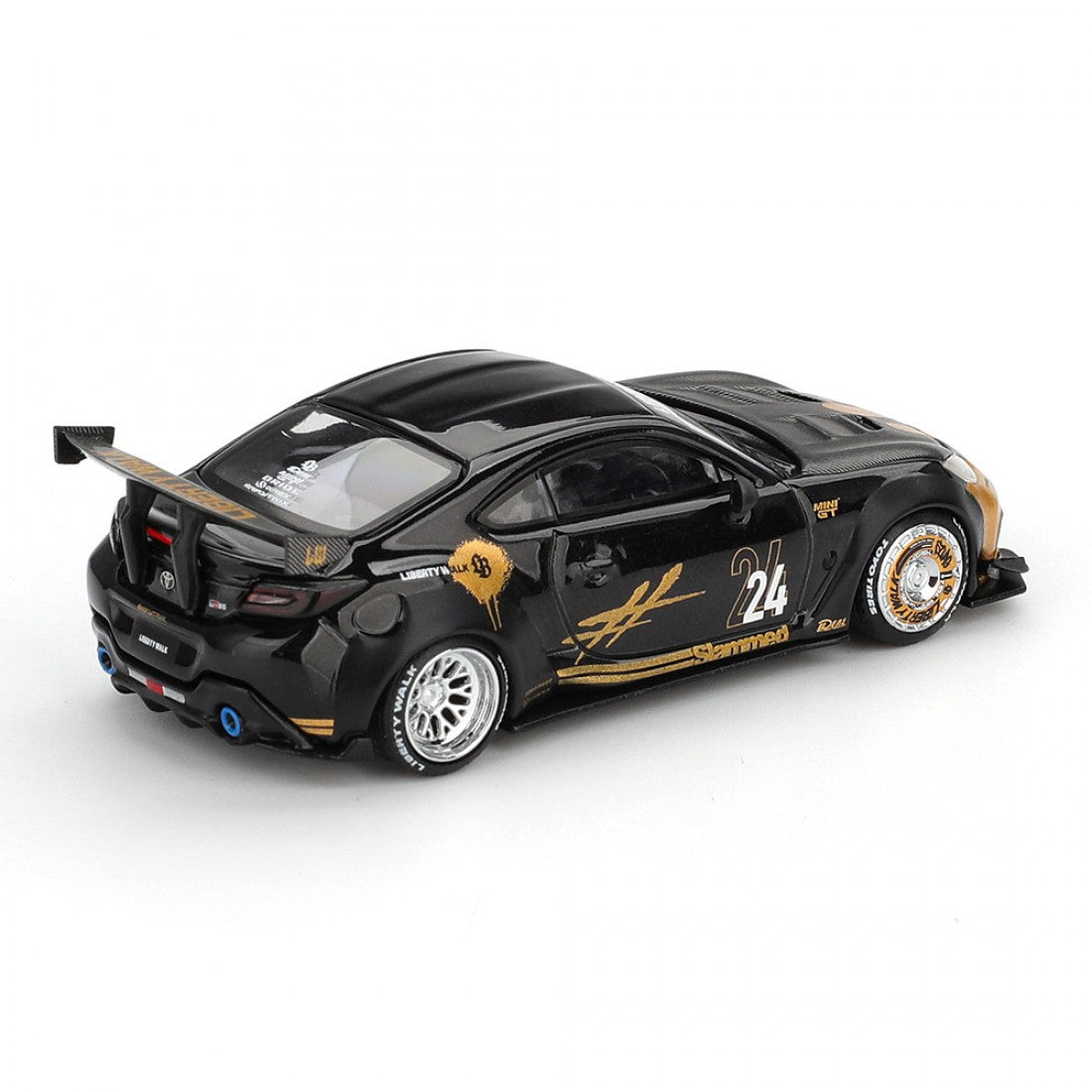 Mini GT 1024 - Toyota - Toyota GR86 LB Nation Black / Gold  - Scale 1:64