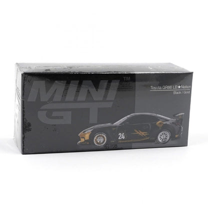 Mini GT 1024 - Toyota - Toyota GR86 LB Nation Black / Gold  - Scale 1:64