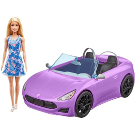 Barbie Doll (Blonde) & Purple Convertible