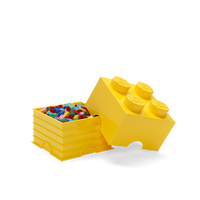 Lego Storage Brick 4 Knobs Yellow