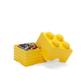 Lego Storage Brick 4 Knobs Yellow