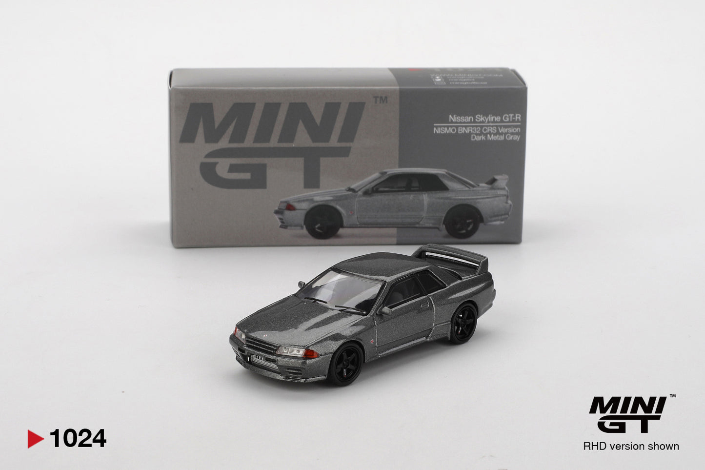 Mini GT 1024 -  Nissan - Nissan Skyline GT-R Dark Metal Gray (NISMO BNR34 CRS)  - Scale 1:64