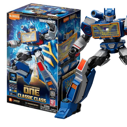 Transformers toy figure with packaging on a white background