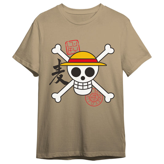 One Piece skull T-shirt (Light brown, adult)