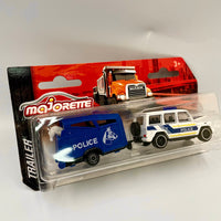 Majorette Trailer - Mercedes AMG G63 Police vehicle with Horse trailer scale 1:64