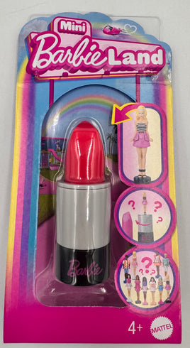 Barbie Mini Barbieland Fashionistas Dolls, 1.5-Inch Dolls in Lipstick Tube, Surprise Reveal (Red)