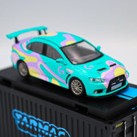 Tarmac Works - Mitsubishi Lancer Eco X Logitech G Next Dimension with Container - Hobby 64 - Scale 1:64