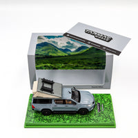 Tarmac Works - Toyota Hilux Grey with Camping Tent - Road 64 - Scale 1:64