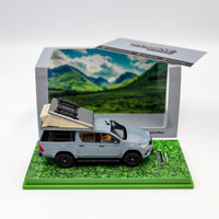 Tarmac Works - Toyota Hilux Grey with Camping Tent - Road 64 - Scale 1:64