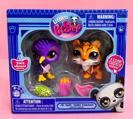 Littlest Pet Shop Gen 7 Purple Bird 22 and Tiger 26