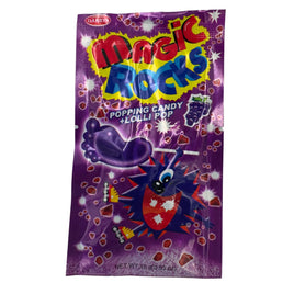 Imported Sweets - Darrys Magic Rocks Popping Candy and Lolli Pop - Grape (15g)