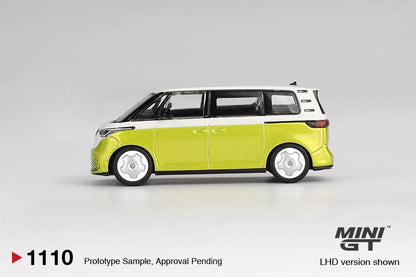 Mini GT 1110 - Volkswagen - Volkswagen ID.Buzz Candy White / Pomelo Yellow - Scale 1:64