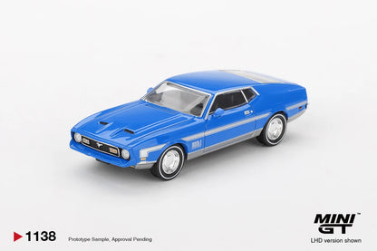 Mini GT 1138 -  Ford Mustang - Ford Mustang Mach 1 Grabber Blue - Scale 1:64