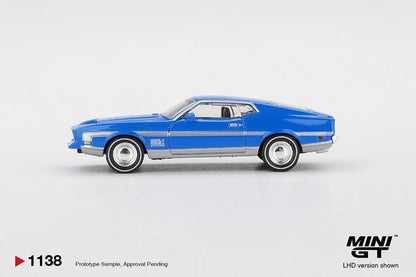 Mini GT 1138 -  Ford Mustang - Ford Mustang Mach 1 Grabber Blue - Scale 1:64