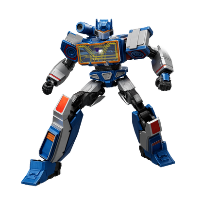Toy robot figure on a white background
