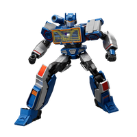 Toy robot figure on a white background