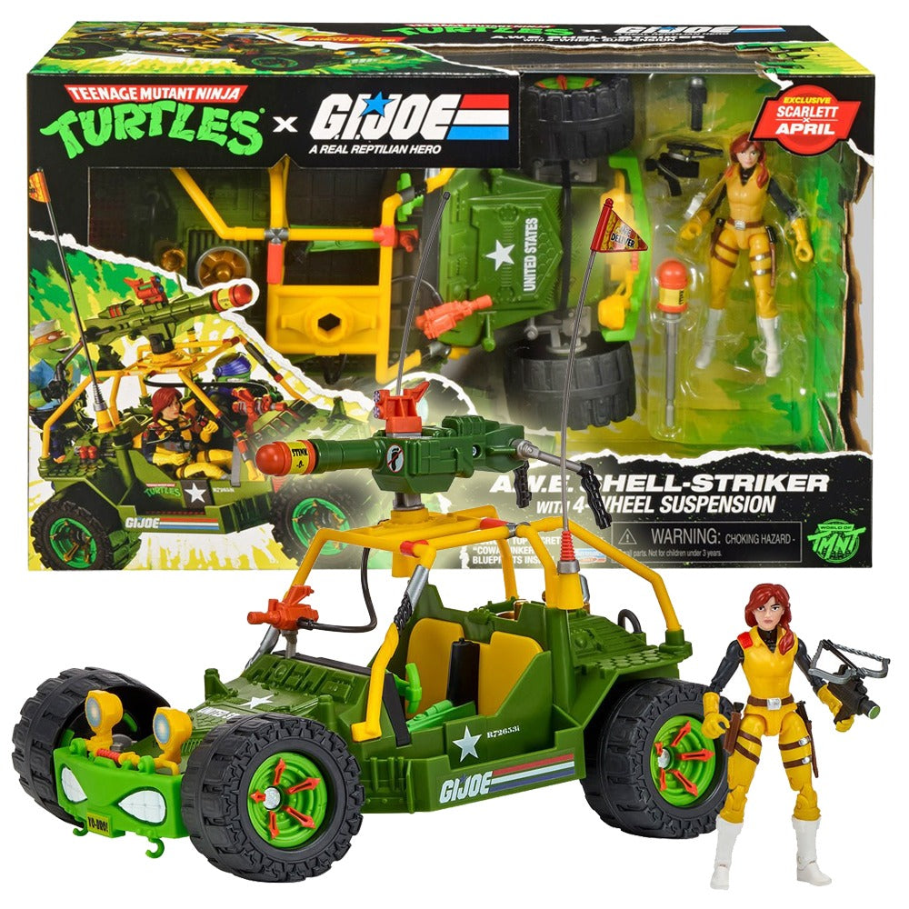 TMNT x G.I. Joe - All-Weather and Environment (AWE) Shell-Striker Vehicle with April x Scarlett