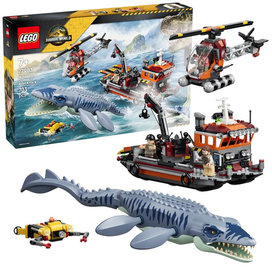 Lego Jurassic Park - Mosasaurus Dinosaur Boat Attack - (77983)