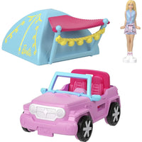 Barbie Mini Barbieland Doll & Vehicle Set With 1.5-Inch Doll, Color-Change Suv & Tent Accessory