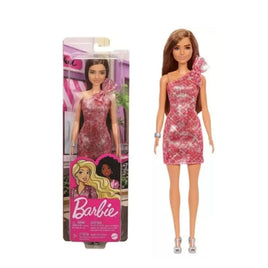 Glitz Barbie - Brunette and Pink Dress (GRB33)