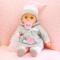 First Words Baby Doll - Grey-Snail with Accessories - 38cm Tall