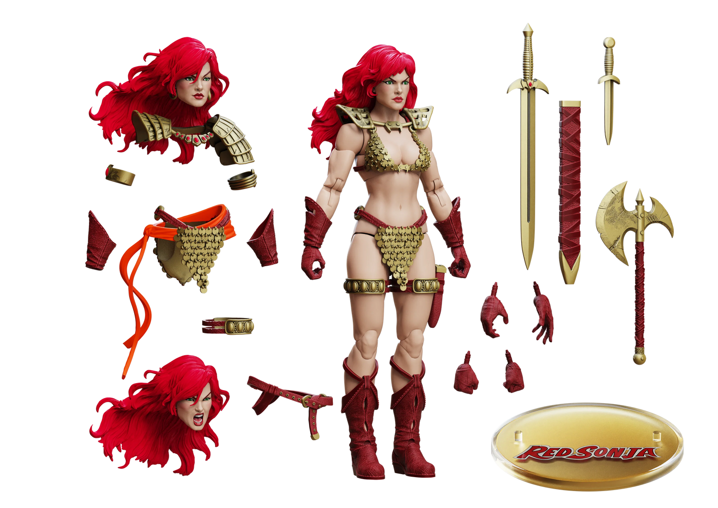 Red Sonja - Limited Edition Gold And Red - Epic Hacks Figure (1:12)