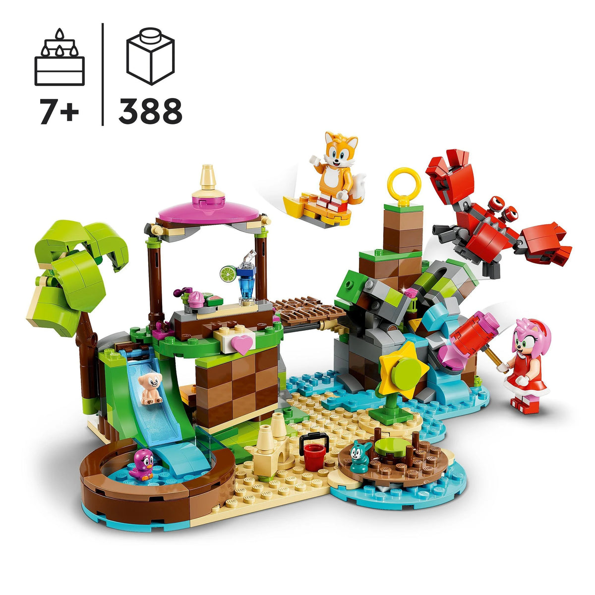 LEGO Sonic the Hedgehog Amy’s Animal Rescue Island 76992 Building Toy Set (388 Pieces)