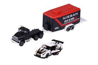 Majorette Race Trailer -  Mack Granite - Nissan GTR Nismo GT3 scale 1:64