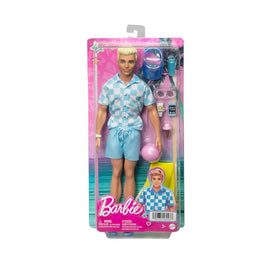 Blonde Ken Doll With Swim Trunks And Beach-themed Accessories