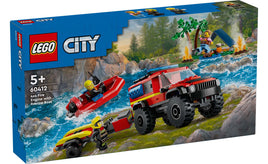 LEGO CITY - 4X4 FIRE TRUCK WITH RESCUE BOAT - (60412) - 301 Pieces