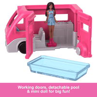 Barbie Mini Barbieland Doll & Vehicle Set With 1.5-Inch Doll & Dreamcamper With Color-Change Pool