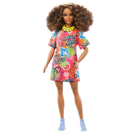 Barbie Fashionista Doll 201 Graffiti Print Dress Shirt