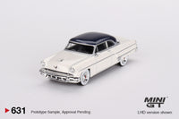 Mini GT 631 - Lincoln Capri 1954 Arctic White - Atlantic Blue scale 1:64