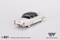 Mini GT 631 - Lincoln Capri 1954 Arctic White - Atlantic Blue scale 1:64