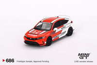 Mini GT 686 - Honda Civic Type R 2023 Pace Car Red scale 1:64