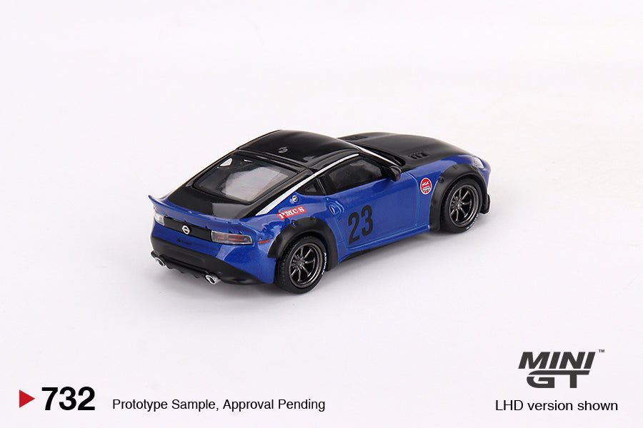 Mini GT Nissan Z - Nissan Z LB Nation Works Seiran Blue 732 scale 1:64