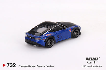 Mini GT Nissan Z - Nissan Z LB Nation Works Seiran Blue 732 scale 1:64