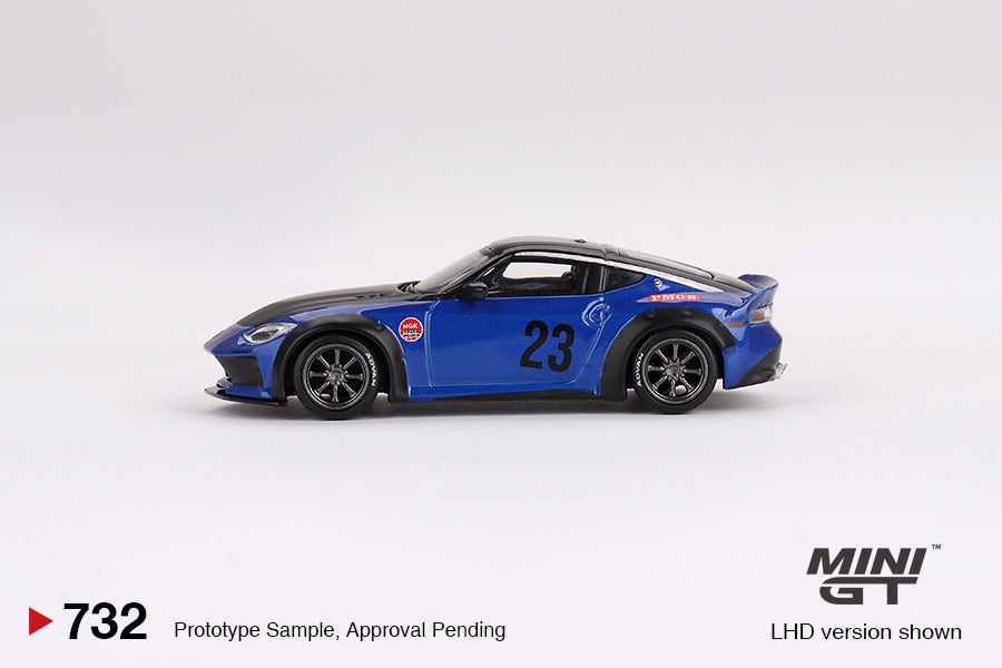 Mini GT Nissan Z - Nissan Z LB Nation Works Seiran Blue 732 scale 1:64