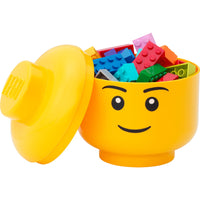 Lego Storage Head (small) Boy Yellow