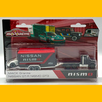 Majorette Race Trailer -  Mack Granite - Nissan GTR Nismo GT3