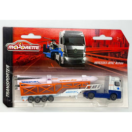 Majorette Transporter - Mercedes Benz Actros with Low bed trailer and Space Rocket scale 1:64