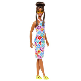 Barbie Fashionista Doll 210 Bun & Crochet Halter Dress